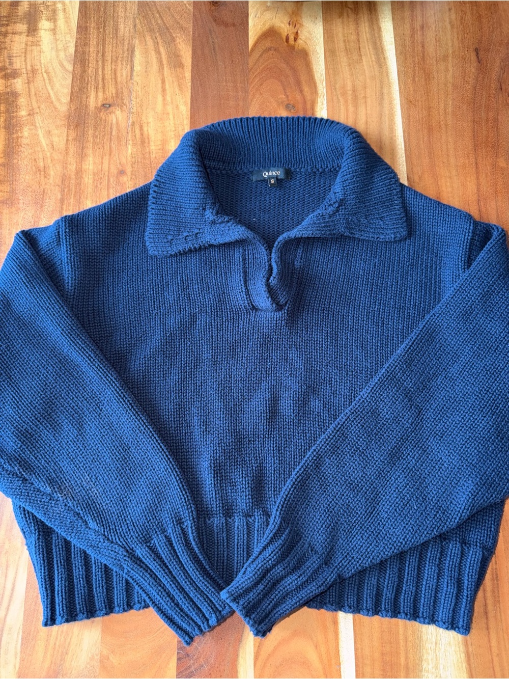Quince Women’s Organic Cropped Cotton Polo Sweater